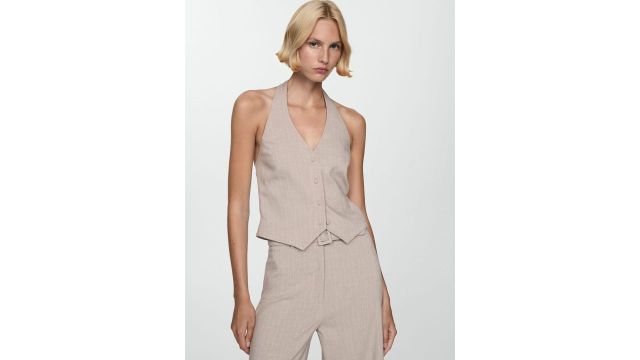 MANGO Striped Waistcoat