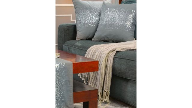 MASPAR Grey 2 Pieces Cotton Square Cushion Covers