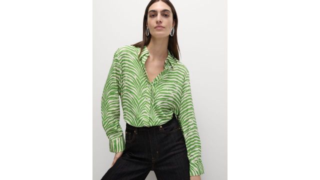 Marks & Spencer Women Spread Collar Multi‑Striped Casual Shirt