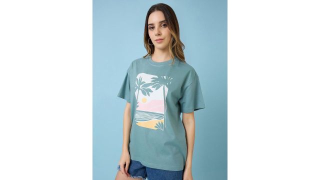 Mast & Harbour Women Printed Pockets T-shirt