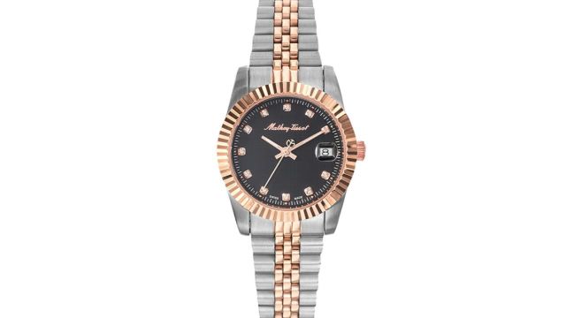 Mathey-Tissot Swiss Made Women Rolly III Crystal Black Dial Watch