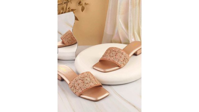 Metro Embroidered Block Mules