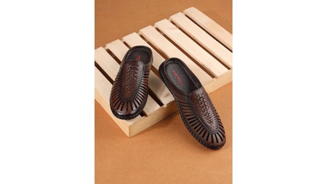 Metro Men Textured Laser-Cut Comfort Sandals