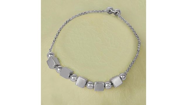 Mia by Tanishq Chic Cubes Silver Bracelet