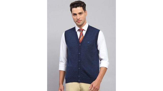 Monte Carlo Men Sleeveless Woollen Cardigan