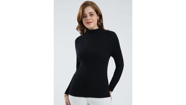 Monte Carlo Women Ribbed Turtle Neck Pullover