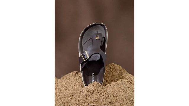 NEEMANS Men Leather Comfort Slip‑On Sandals