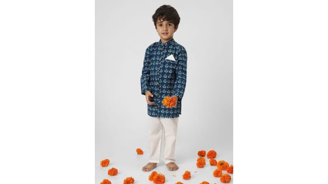 Nauti Nati Boys Cotton Printed Kurta Set