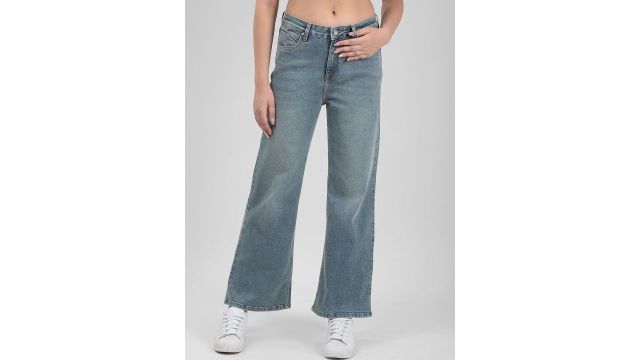 Numero Uno Women Wide Leg High-Rise Light Fade Stretchable Jeans