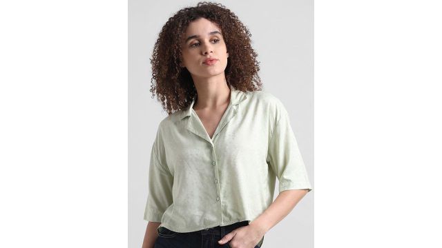 ONLY Boxy Spread Collar Casual Shirt