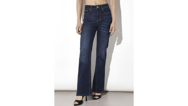 ONLY Women Flared Mid-Rise Stretchable Denim Jeans