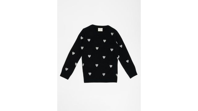 Pantaloons Junior Girls Printed Pullover (Black)