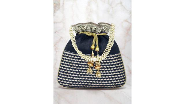 Peora Embroidered Fabric Potli