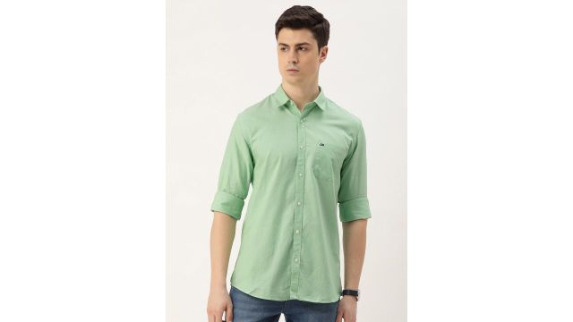 Peter England Men Slim Fit Opaque Casual Shirt