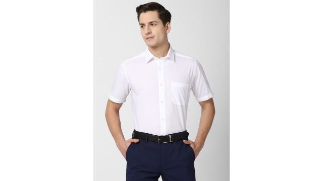 Peter England Men White Regular Fit Formal Shirt