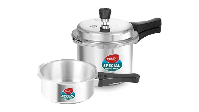 Pigeon By Stovekraft Special Aluminium Pressure Cooker Combo with Outer Lid Gas Stove