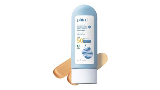 Plum Rice Water & 3% Niacinamide Sheer‑Tinted Sunscreen SPF 50 PA++++ (50 g)