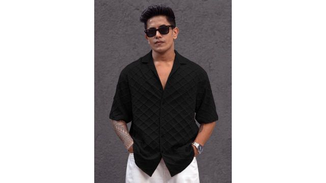 Powerlook Men Printed Casual Shirt (Black, Oversized)