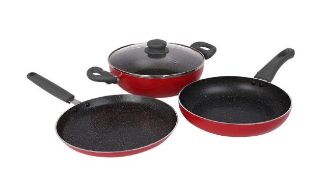 Prestige Omega Deluxe Granite Non-Stick Cookware 3 Pc Set