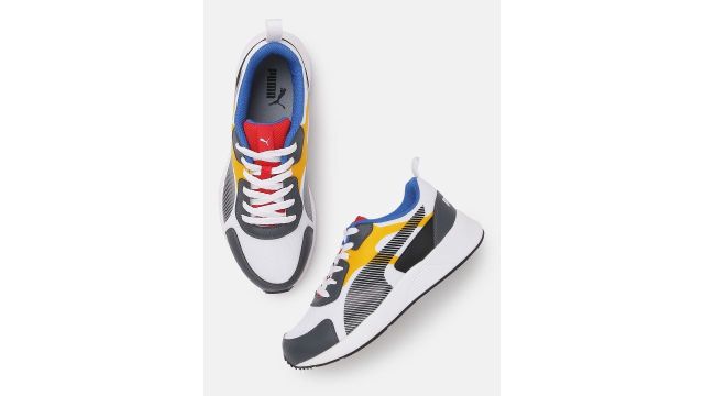Puma Men White & Black Colourblocked IDP Sneakers
