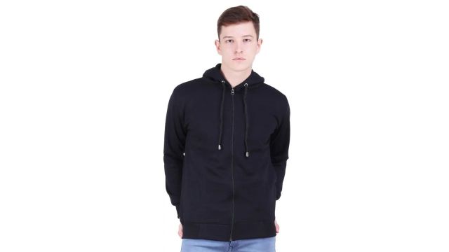 RiverHill Men Solid Hooded Neck Blue Sweater