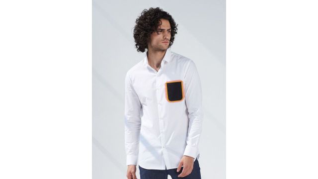 SEVENDC Men Premium Opaque Printed Casual Shirt (White, Long Sleeves)