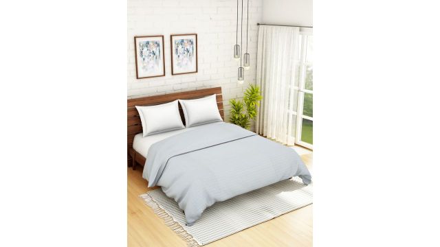 SPACESBlue Solid Double Queen Size Duvet Pure Cotton Cover