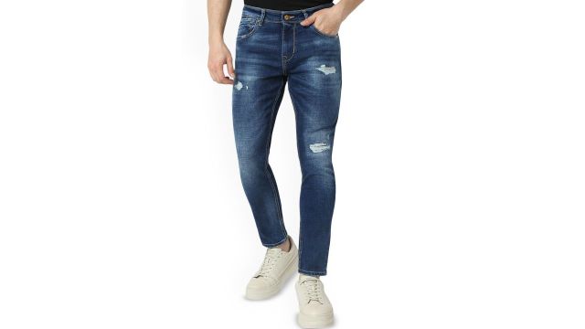SPYKAR Men Slim Fit Mildly Distressed Heavy Fade Jeans