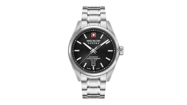 SWISS MILITARY HANOWA Men Embellished Dial & Stainless Steel Automatic Swiss Made Watch