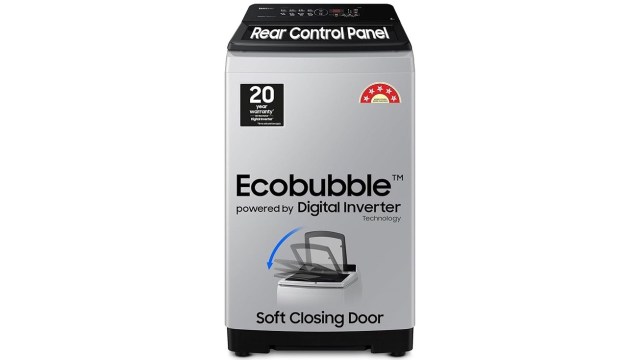 Samsung 8 kg, 5 star, Eco Bubble Tech, Digital Inverter Motor, Soft Closing Door, Fully-Automatic Top Load Washing Machine