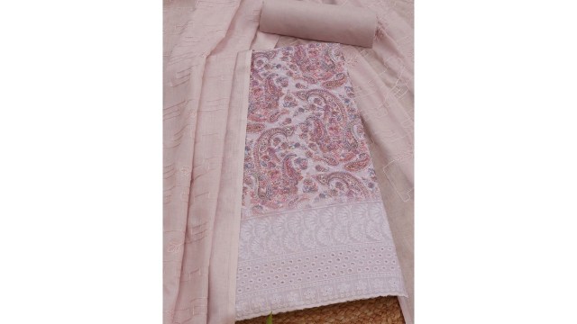 SochPaisley Printed Thread Work Unstitched Dress Material