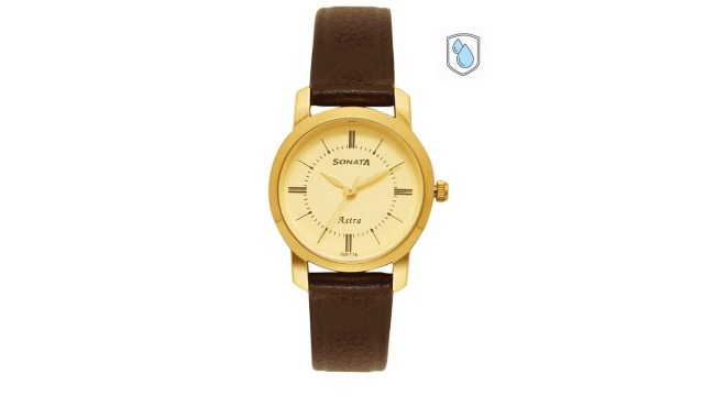 SonataWomen Gold-Toned Analogue Watch 87018YL01C