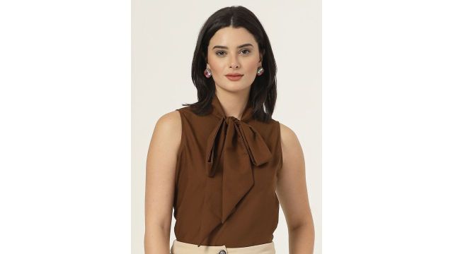Style Quotient Tie-Up Neck Top