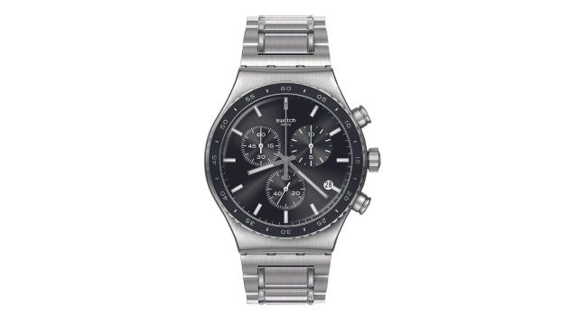 SwatchMen Embellished Dial & Stainless Steel Bracelet Style Straps Analogue Watch YVS495G