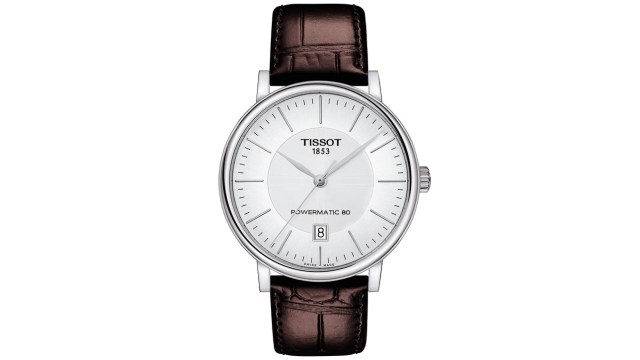 TISSOT Men Leather Textured Straps Analogue Automatic Motion Powered Watch T1224071603100