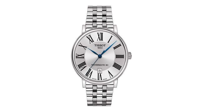 TISSOT Silver-Toned Carson Premium Powermatic 80 Automatic Swiss Made Watch T1224071103300