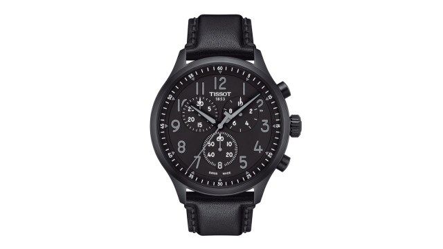 TISSOTMen Black Dial & Black Leather Straps Analogue Watch T1166173605200