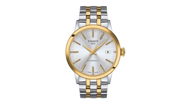 TISSOTMen Silver-Toned & Gold-Toned Analogue Watch T1294072203101
