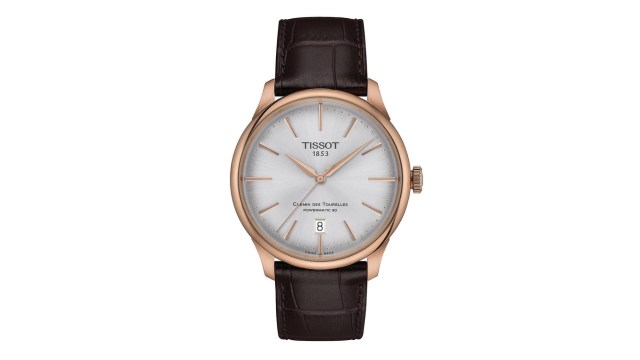 TISSOTUnisex Leather Textured Analogue T-Classic Automatic Watch T1398073603100