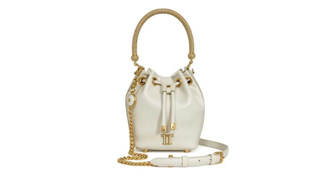 Tarun Tahiliani Leather Bucket Hobo Bag