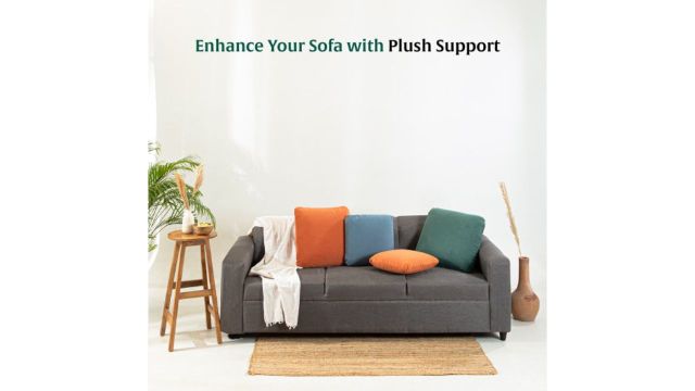 The White Willow Off‑White Memory Foam Square Cushion Inserts (Set of 2)