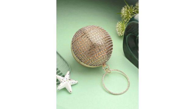 Toobacraft Embellished Beads & Stones Ball‑Shaped Clutch
