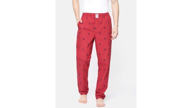 U.S. Polo Assn. Men Black Printed Lounge Pants
