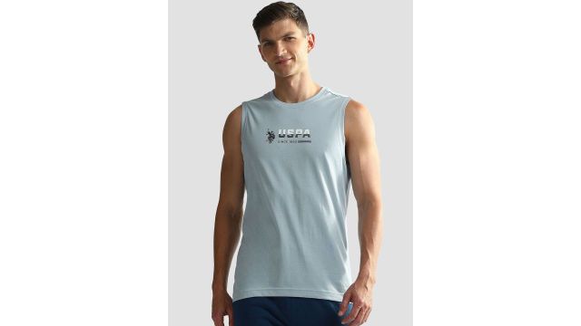 U.S. Polo Assn. Men Printed Pure Cotton Sleeveless Innerwear Vest