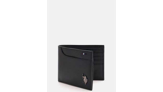 U.S. Polo Assn. Opera Men Textured Leather Two Fold Wallet