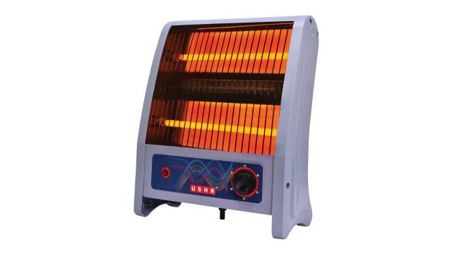 Usha 2 Rod 800 Watt Quartz Heater (4302, Grey)