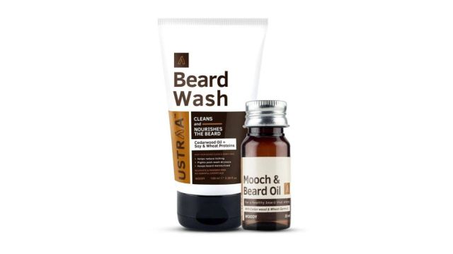 Ustraa Mooch & Beard Oil Woody & Beard Wash Woody