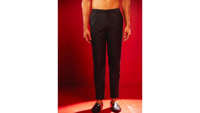 VASTRAMAY Men Mid‑Rise Pyjamas (Black, Viscose Rayon)