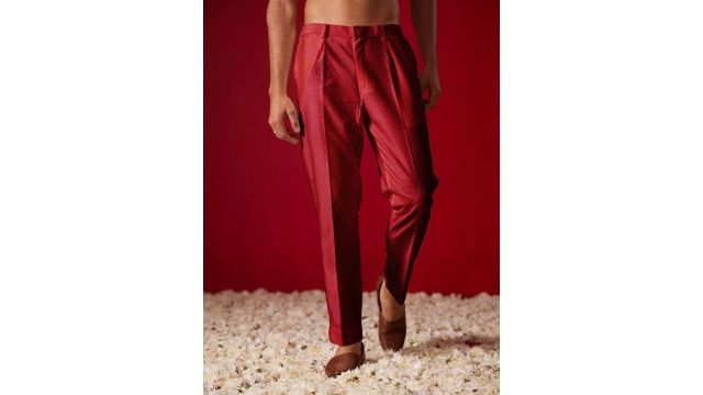 VASTRAMAY Men Mid‑Rise Pyjamas (Maroon, Viscose Rayon)