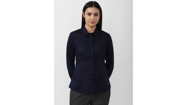 Van Heusen Woman Women Navy Blue Formal Shirt